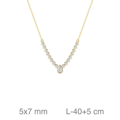GARGANTILLA PLATA B.ORO GOTA CIRCONITAS
