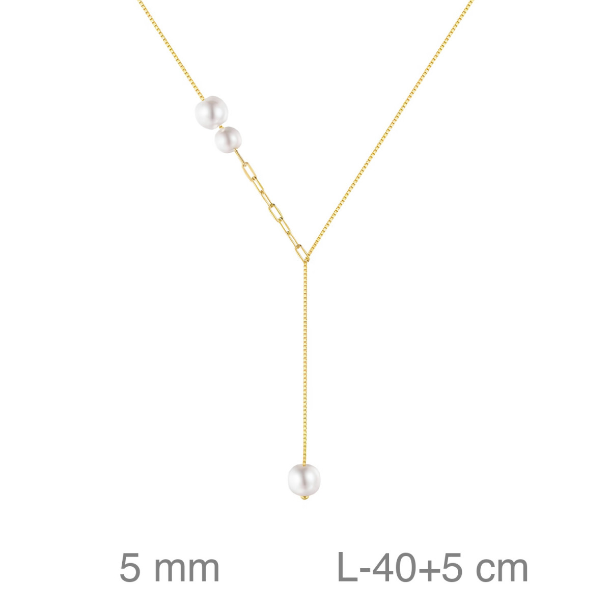 GARGANTILLA PLATA PERLAS PAPERCLIP