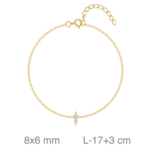 PULSERA PLATA B.ORO CRUZ CIRCONITAS