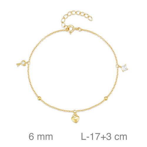 PULSERA PLATA B.ORO CRUZ CIRCONITAS
