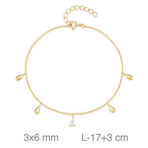PULSERA PLATA B.ORO GOTAS CIRCONITAS