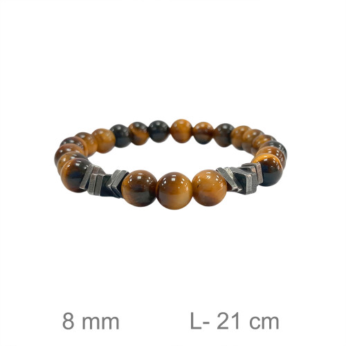 PULSERA ACERO OJO DE TIGRE