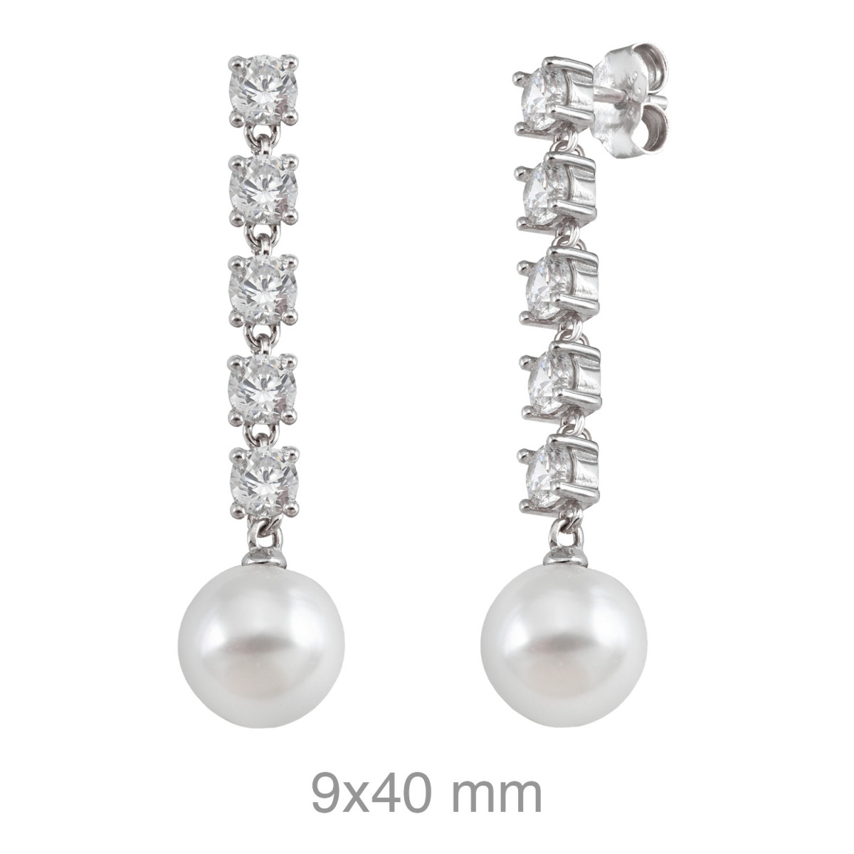 PENDIENTES PLATA PERLA CIRCONITAS