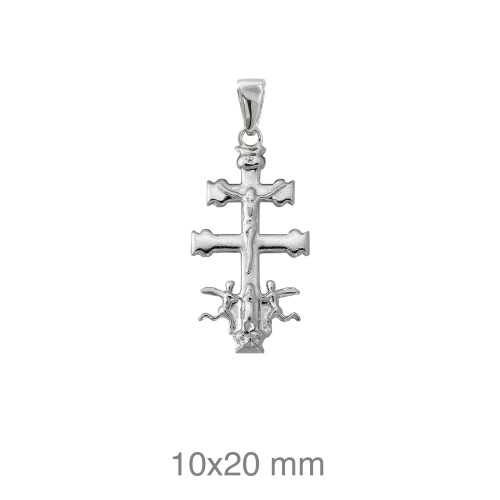 CRUZ PLATA CARAVACA 10X18 MM