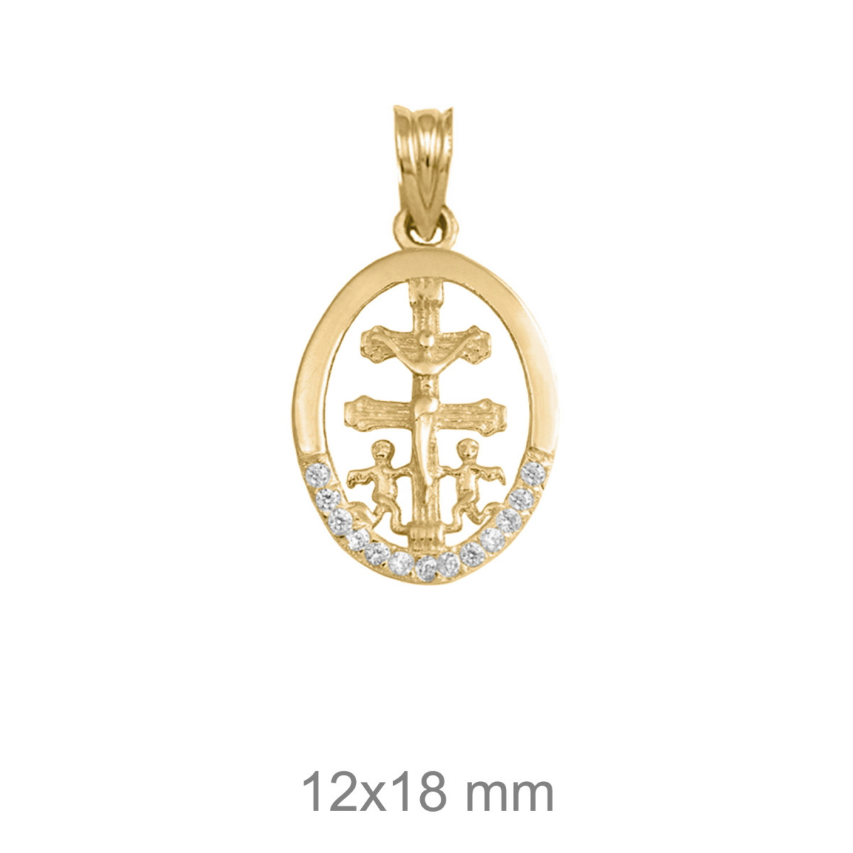 CRUZ PLATA B.ORO+e CARAVACA 14X18 MM