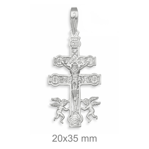 CRUZ PLATA CARAVACA 20X35 MM
