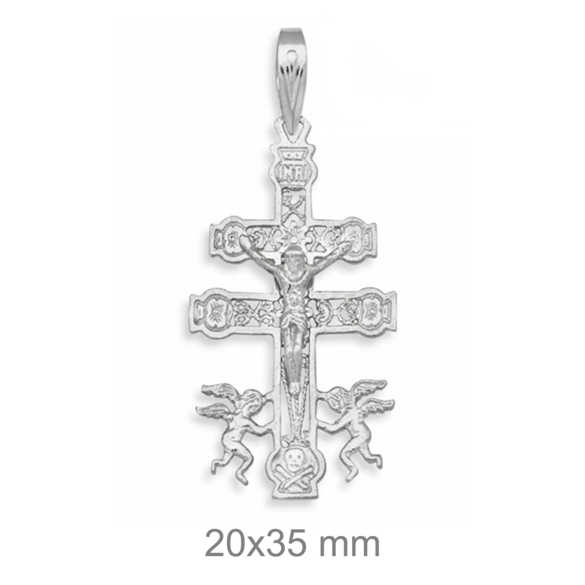 CRUZ PLATA CARAVACA 20X35 MM