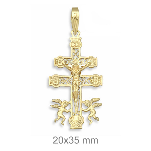 CRUZ PLATA B.ORO+e CARAVACA 20X35 MM