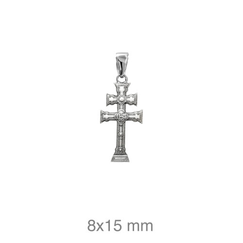 CRUZ PLATA CARAVACA 8X14 MM