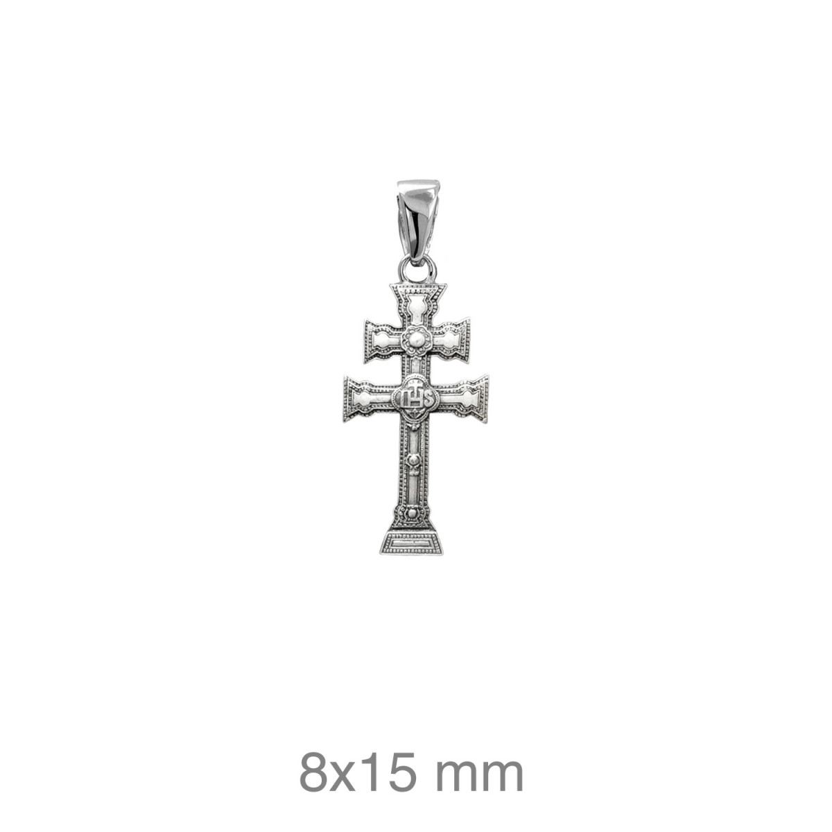CRUZ PLATA CARAVACA 8X14 MM