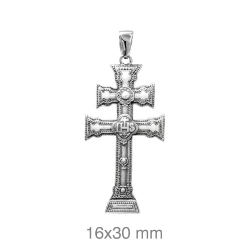 CRUZ PLATA CARAVACA 16X30 MM