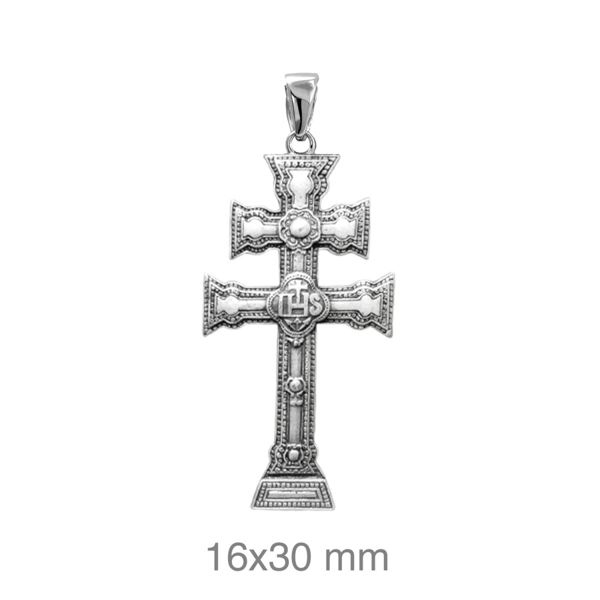 CRUZ PLATA CARAVACA 16X30 MM