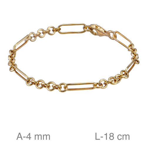 PULSERA PLATA B.ORO 1 µM