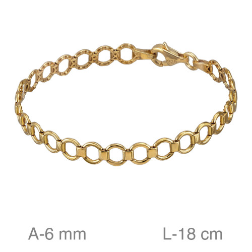 PULSERA PLATA B.ORO 1 µM