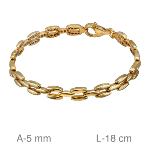 PULSERA PLATA B.ORO 1 µM ESLABONES