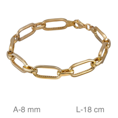 PULSERA PLATA B.ORO 1 µM ESLABONES ZTAS