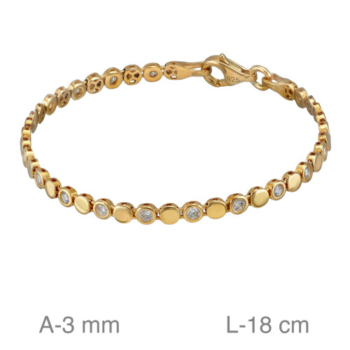 PULSERA PLATA B.ORO 1 µM CIRCONITAS