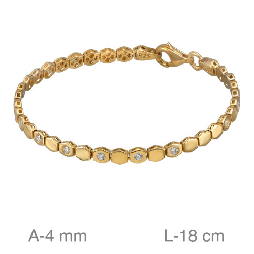 PULSERA PLATA B.ORO 1 µM CIRCONITAS