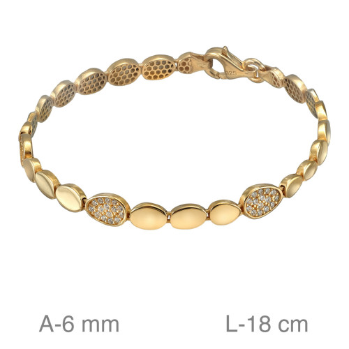 PULSERA PLATA B.ORO 1 µM CIRCONITAS