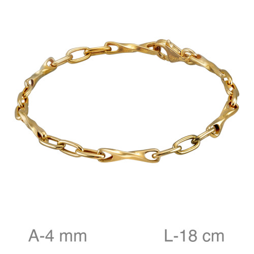 PULSERA PLATA B.ORO 1 µM ESLABONES