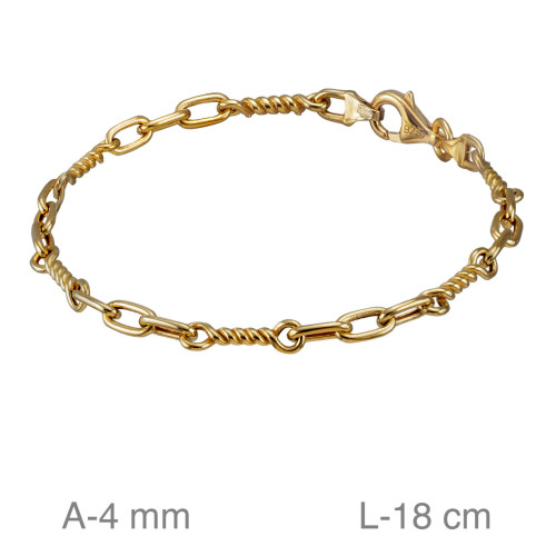 PULSERA PLATA B.ORO 1 µM