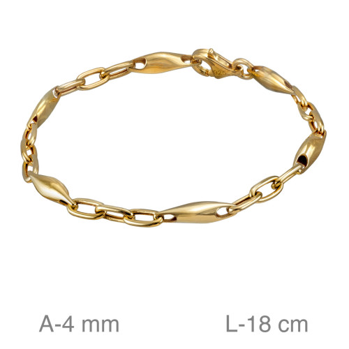 PULSERA PLATA B.ORO 1 µM ESLABONES